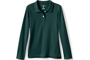 Lands' End School Uniform Girls Long Sleeve Feminine Fit Interlock Polo Shirt