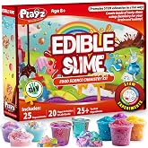 Playz Edible Slime Candy Making Kit for Kids Age 8-12 Years Old w/ 25+ Fun | Science Experiments, DIY Chemistry kit for kids Rock, Gummy, Chocolate, Hard candy maker, STEM Toys/gift for Girls and Boys