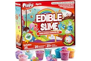 Playz Edible Slime Candy Making Science Kit for Kids Ages 8-12 Years Old - Food Science Chemistry Kid Science Kit with 25 Experiments to Make Slime Chocolates, Educational Science Kits for Boy & Girls