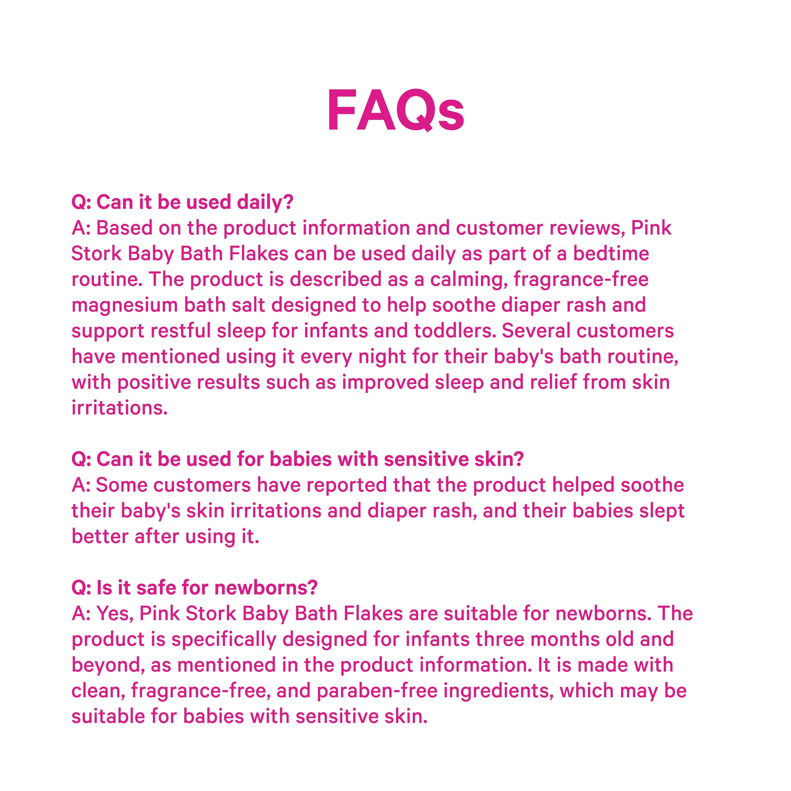 Pink Stork Baby Bath Flakes – Pure Magnesium Chloride Bath Soak for Infants + Toddlers – Fragrance-Free, Non-GMO, No Melatonin – Supports Bedtime Routine, Skin Comfort + Wellness – 16 oz