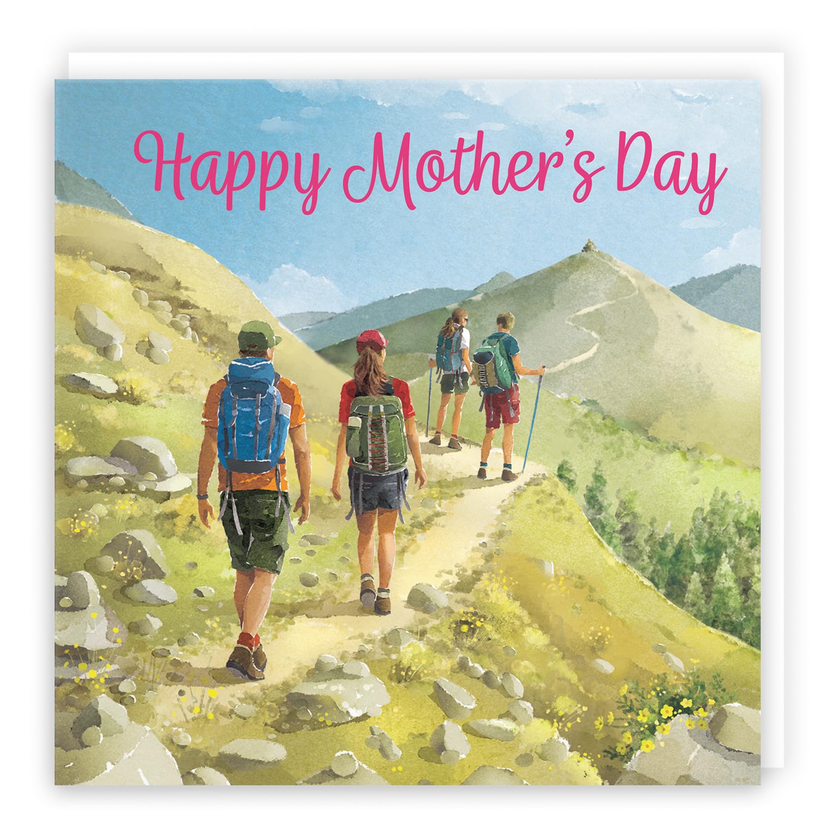 Hunts England - Walking Fun Mother's Day Card - Milo's Gallery - Walkers Mother's Day Card - Happy Mother's Day Card For Hiking Fans, Women, Mum, Grandma