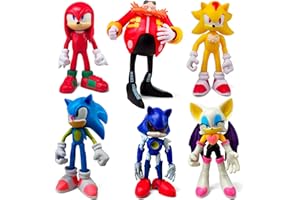 TOYSVILL Sonic The Hedgehog Big Action Figures (Set of 6 pcs), Toy, Children’s Birthday Cake Decoration Party Supplies Cake Topper
