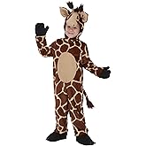 Giraffe Toddler Halloween Costume - Velour Jumpsuit, Mitts, Foot Covers