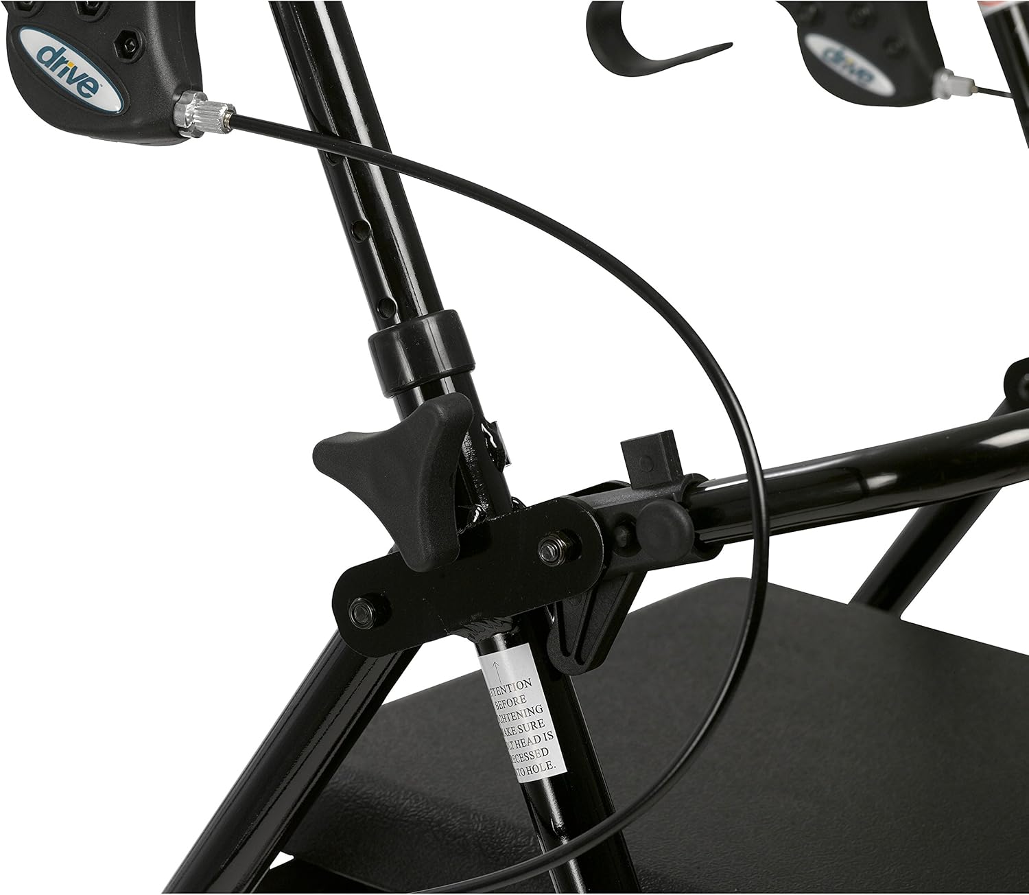 Drive Medical Aluminum Rollator Walker Fold Up and Removable Back Support, Padded Seat, 6" Wheels, Black: Complete Medical: Health & Personal Care