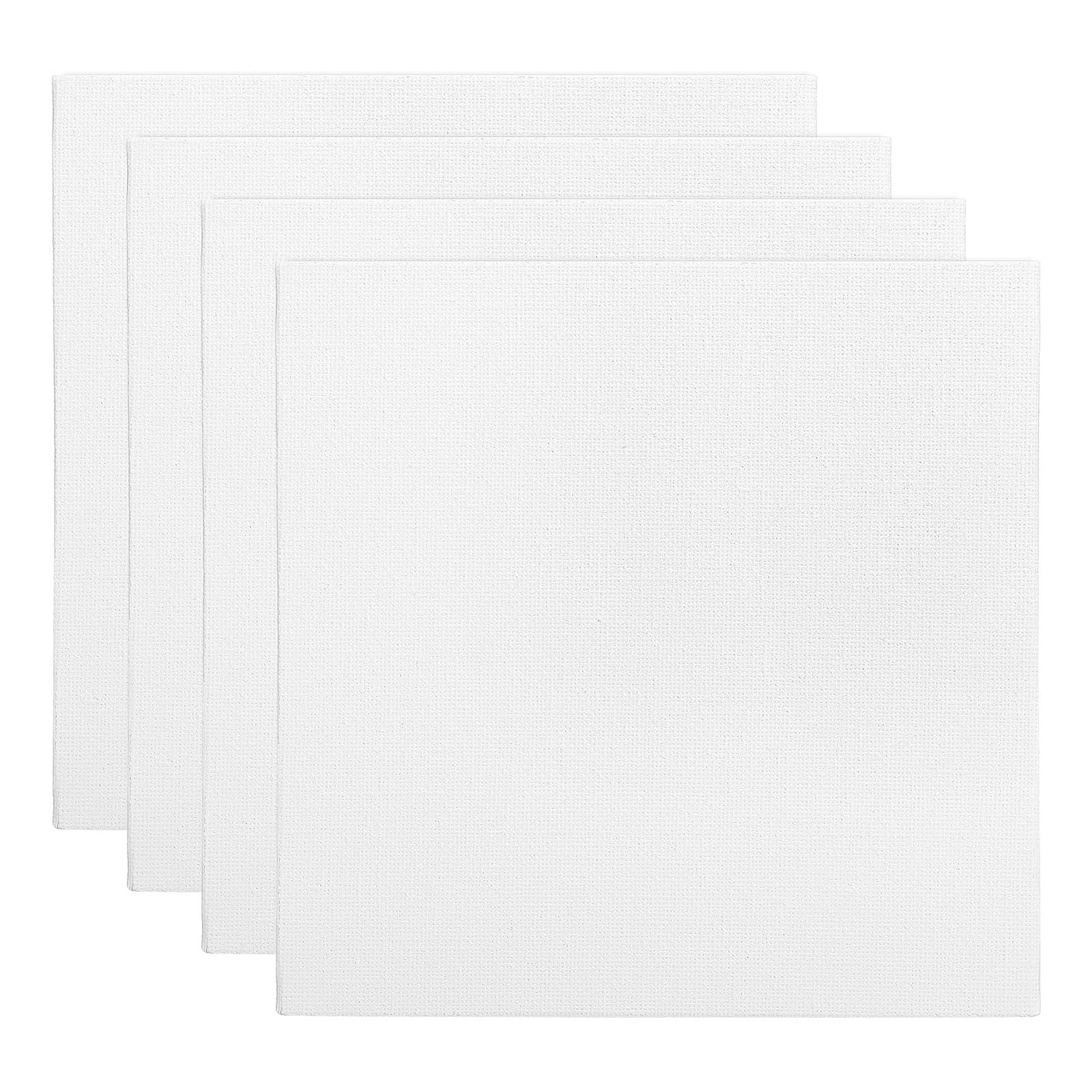 PATIKIL 6x6 Canvas Boards for Painting, 4Pack 100% Cotton Square Triple Primed Stretched Blank Canvas Panel for Acrylic, Oil, Tempera Paints, White