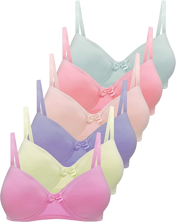 PiriModa 6er Pack Mädchen BH aus Baumwolle Bra Bügellos Unterwäsche ...