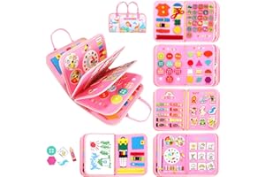 Hooku Busy Board for 1 Year Old, Montessori Toys for 2 Year Old, Baby Sensory Toy for Toddlers 1-3, Fine Motor Toy, Toddler Travel Toys, Toddler Learning Activities,Birthday Gifts for Baby Boy Girl