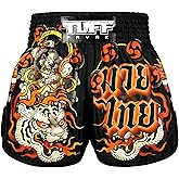 TUFFPAYAK Muay Thai Boxing Shorts, MMA Training Kickboxing Trunks Retro Shorts