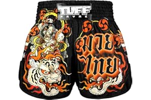 TUFFPAYAK Muay Thai Boxing Shorts, MMA Training Kickboxing Trunks Retro Shorts