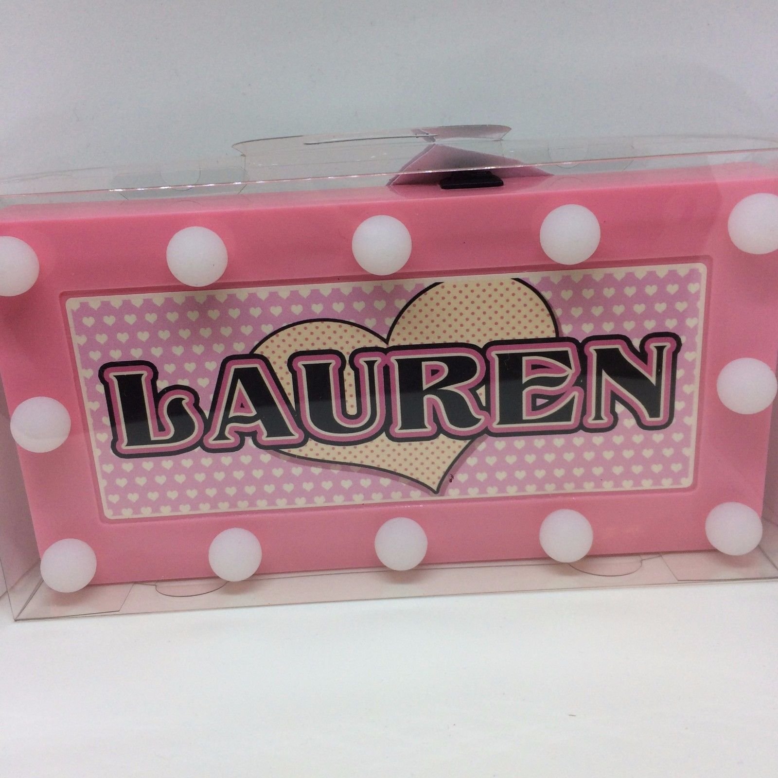 LAUREN Childrens LED Personalised Name In Lights room Sign