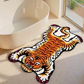 Naoloture Tibetan Tiger Bath Mat Bathroom Rug Soft Non Slip Orange 24