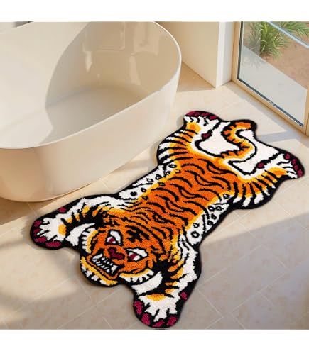 Amazon.com: Tiger Bath Mat Imitation Cashmere Cute Funny Bathroom