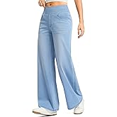 Rammus Wide Leg Jeans Woman High Waisted Pull On Jeans for Women Baggy Straight Leg Jean Stretchy Tummy Control Pants