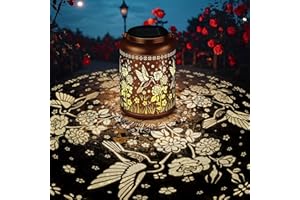 HEGUD Birthday Gifts for Women Mom Grandma Solar Lantern Outdoor Waterproof, Gardening Gifts for Women, Hummingbird Rose Garden Decor Hanging Solar Lights Yard Decorations Outdoor, Backyard, Patio