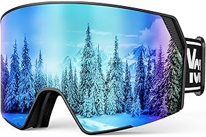 Ski Goggles OTG Snow Goggle for Men Women, Anti-fog Snow Sports Goggles for Snowboarding, Snowmobile,UV400 Protection