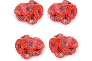 OrgMemory Coral - Red, Plastic Artificial Coral Sculpture for Aquarium Decoration, 4pcs