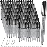 Permanent Markers, Ultra Fine Point,Black,100 Count, 0.4mm, Fine tippermanent marker set, quick dry,waterproof, fading resists, durable,marks on paper, glass, ceramic, plasticwood, rock, metal