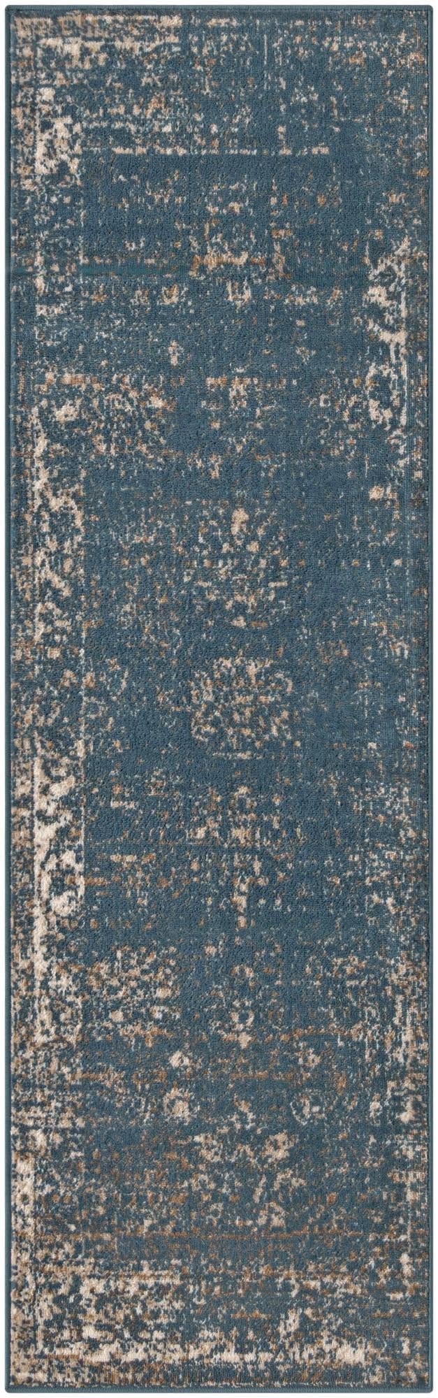 Unique Loom Sofia Collection Area Rug-Traditional Vintage Rug, French Inspired Home Décor (2' 0 x 6' 7 Runner, Blue/Ivory)