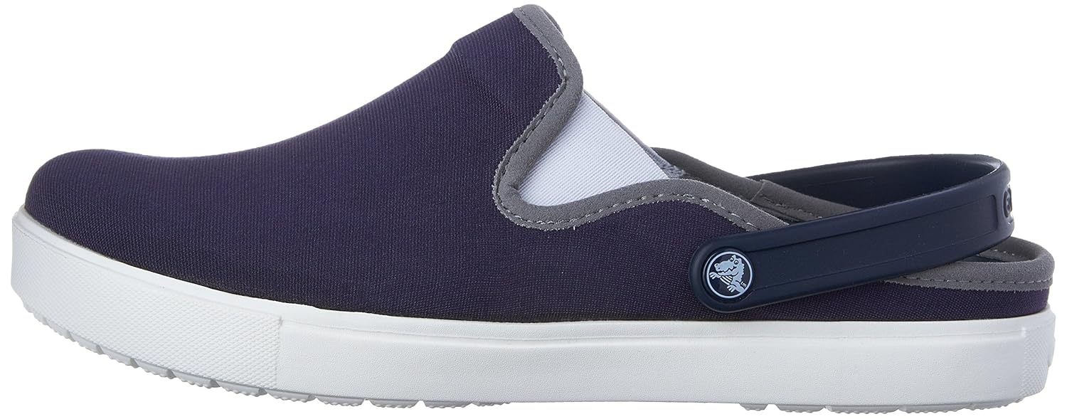 crocs unisex citilane canvas navy/white clogs