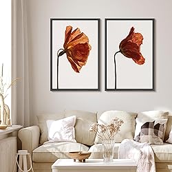 MUDECOR Framed Canvas Print Wall Art Set Rust Red