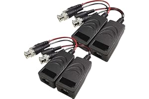 HDView Video Balun, Passive Video Power Balun Transceiver for 720P 1080P 3MP 4MP 5MP HD-TVI/CVI/AHD/Analog/960H Camera (2 Pair)