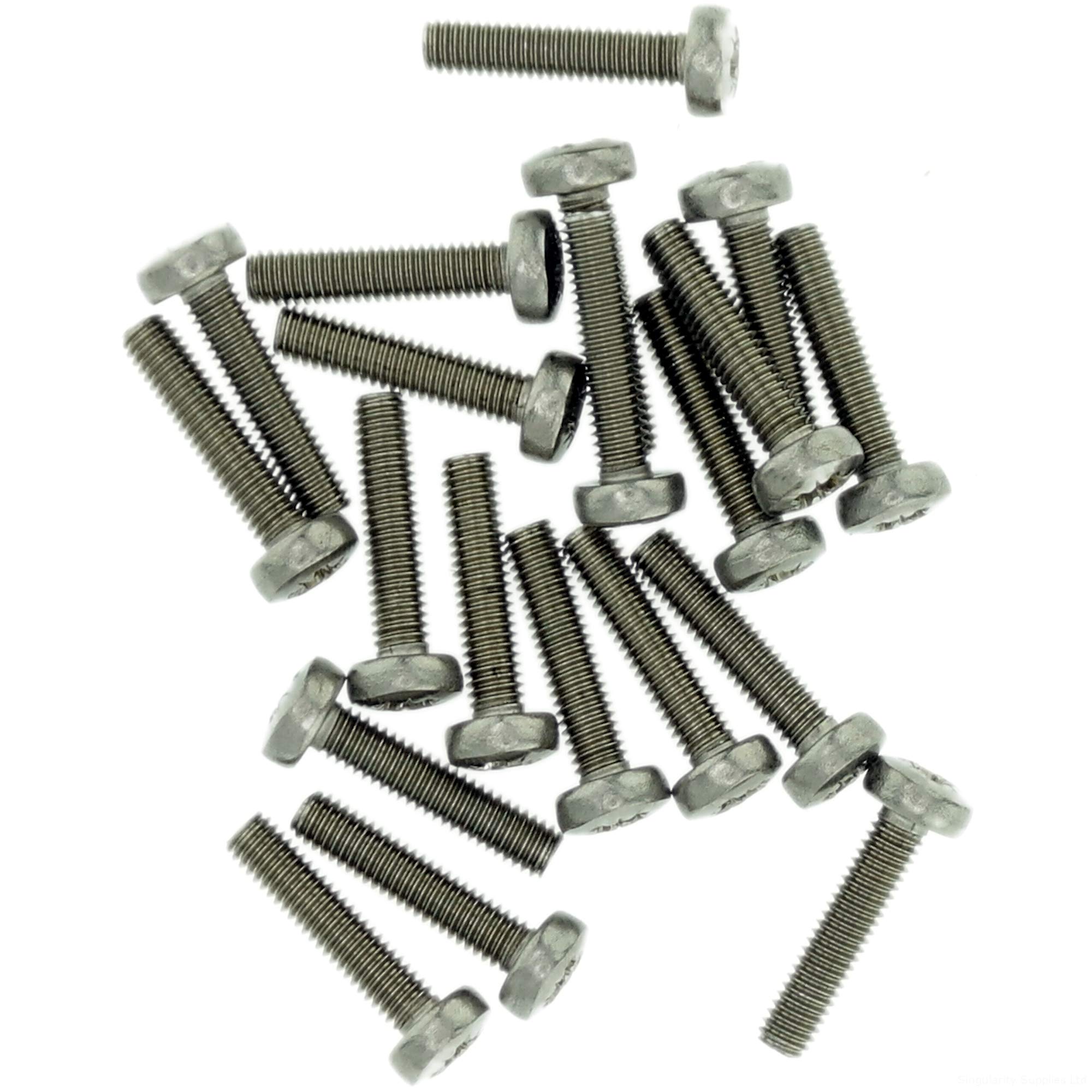 M1.6 (1.6mm x 8mm) Pozi Pan Machine Screw (Bolt) - Stainless Steel (A2) (Pack of 20)