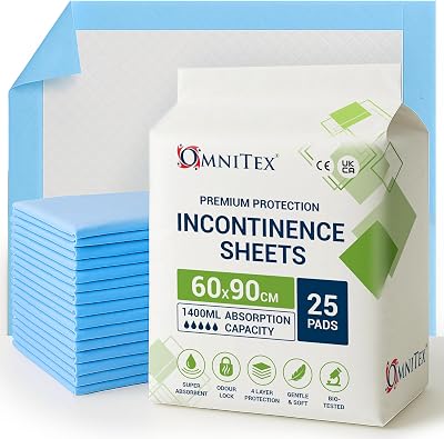 Omnitex 25x 60x90cm Incontinence Bed Pads SAP 1400ml Disposable 25pk