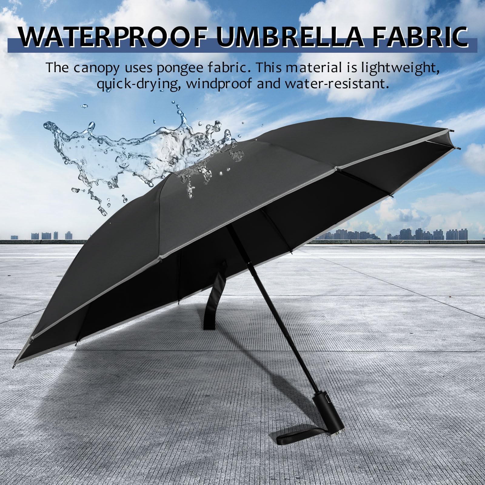 VOUUY 2-Pack Travel Umbrella, Unbreakable 10 RIBS, Windproof Umbrellas for Rain & Sun, Automatic, Foldable Reverse Rain Umbrella for Women Men
