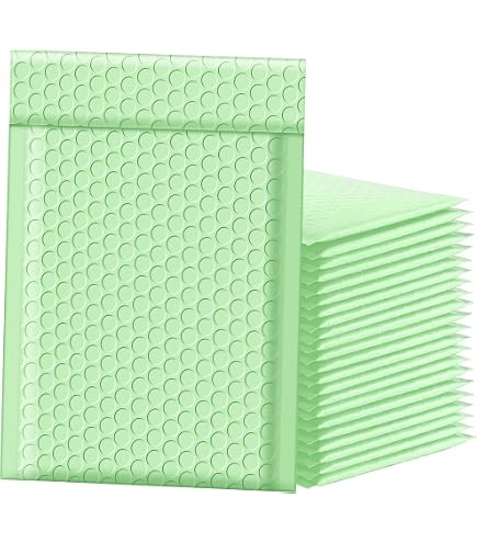5000 Green Poly Mailers 6x9 Inches - 2.5 Mil Self-Sealing Shipping Envelopes