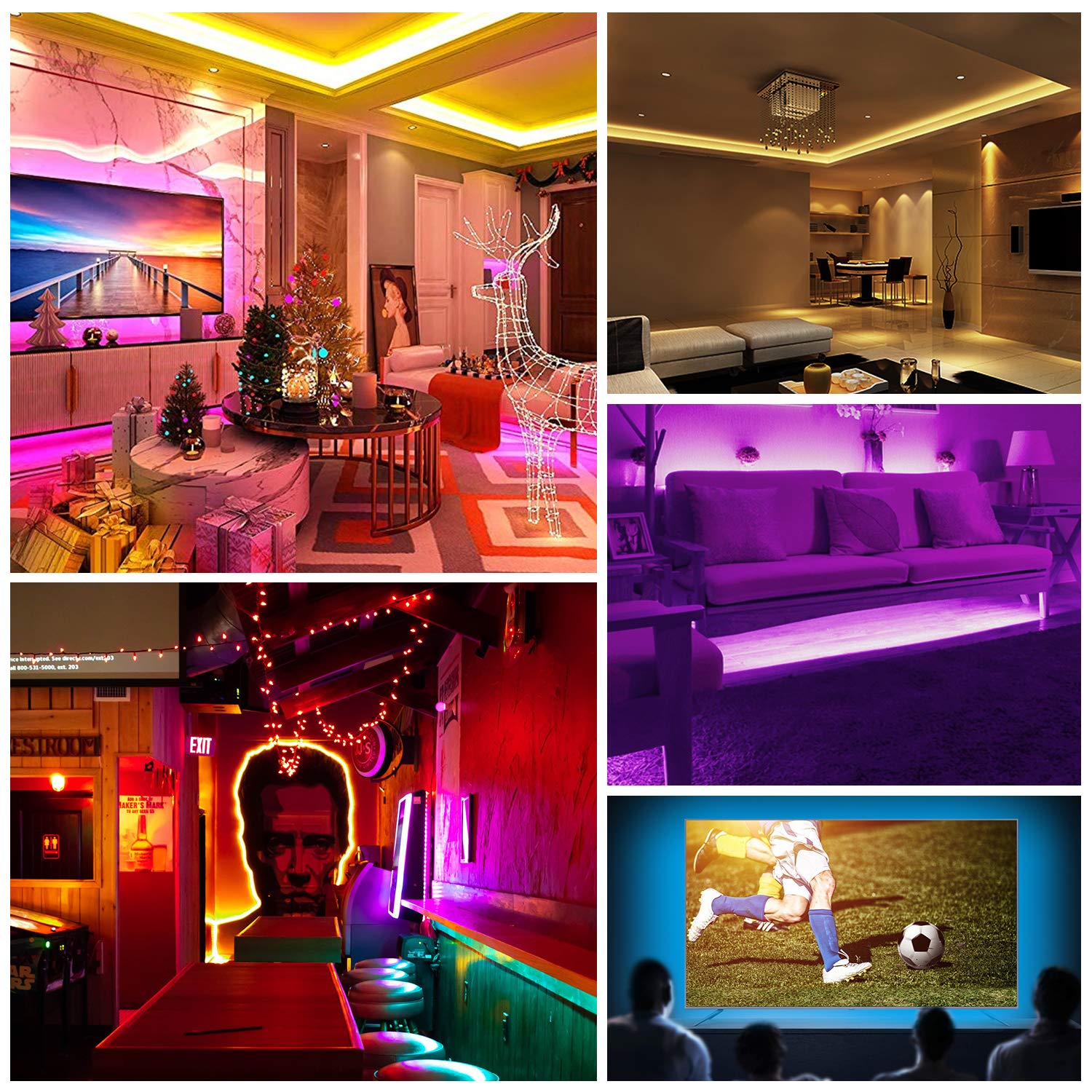 LED Strip Lights - Smart LED Lights 32.8ft WiFi Wireless Phone APP Control Waterproof RGB Color Changing LED Light Strip Sync with Music 5050 LED Lights Work with Alexa, Google Assistant for Home