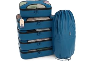 Shacke 6 Set Packing Cubes for Travel - Compression Packing Bags/Travel Organizer - Luggage Organizer Bags for Traveling - Travel Essentials for Women - Cruise Must Haves Packing List