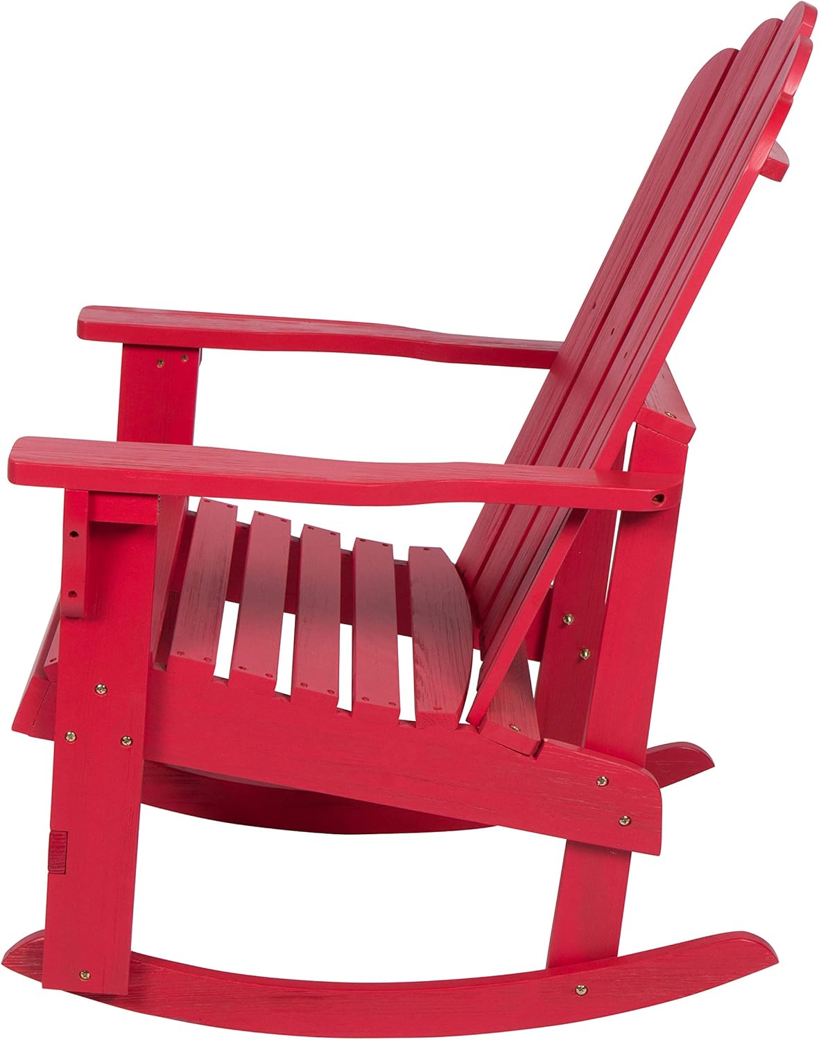 Shine Company 4699CR Marina II Porch Rocker with Hydro-TEX Finish, Chili Red Rocking Adirondack Chair : Garden & Outdoor