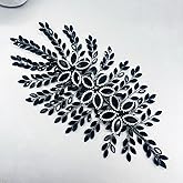 Mpoikba Bridal Hair Accessories, Wedding Hair Pieces for Brides, Rhinestone Bride Headband (Black)