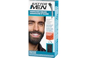 Just For Men Mustache & Beard, Beard Dye for Men with Brush Included for Easy Application, With Biotin Aloe and Coconut Oil f