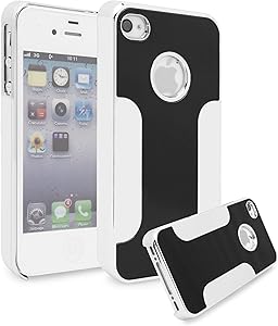 iPhone 4 Case, Bastex Deluxe Heavy Duty Metallic Chrome and Black Hard Plastic Snap On Case Cover for Apple iPhone 4, 4g, 4s