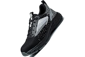 ISOOUS Steel Toe Shoes for Men Non Slip Work Shoes Women Lightweight Comfortable Safety Work Shoes for Men Puncture Proof Steel Toe Sneakers for Construction