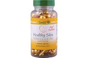 Sanar Naturals Healthy Skin Vitamin E and Aloe Vera Moisturizer Ampoules - Body Lotion for Dry Skin, Face, Hands - Travel Size Serum for Women and Men, 60 Capsules