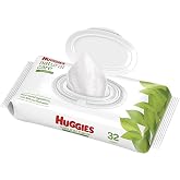 HUGGIES Natural Care Unscented Baby Wipes, Sensitive, Flip-top Pack, 32Count Total
