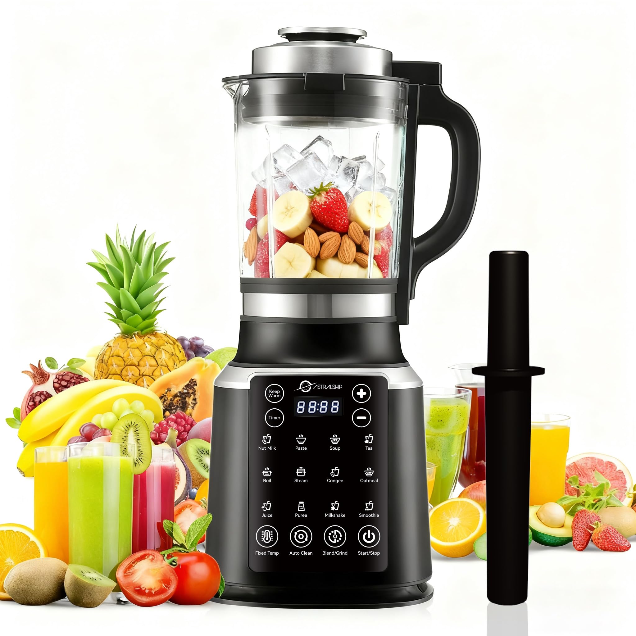 Photo 1 of ***FACTORY SEALED*** 59oz Glass Blenders for Kitchen with Tamper, 1500W High Speed Food Processor, Adjustable P1  –P9 Smoothie Maker, Professional Countertop Blender, 14 Presets & Auto Clean for Soups & Sauces