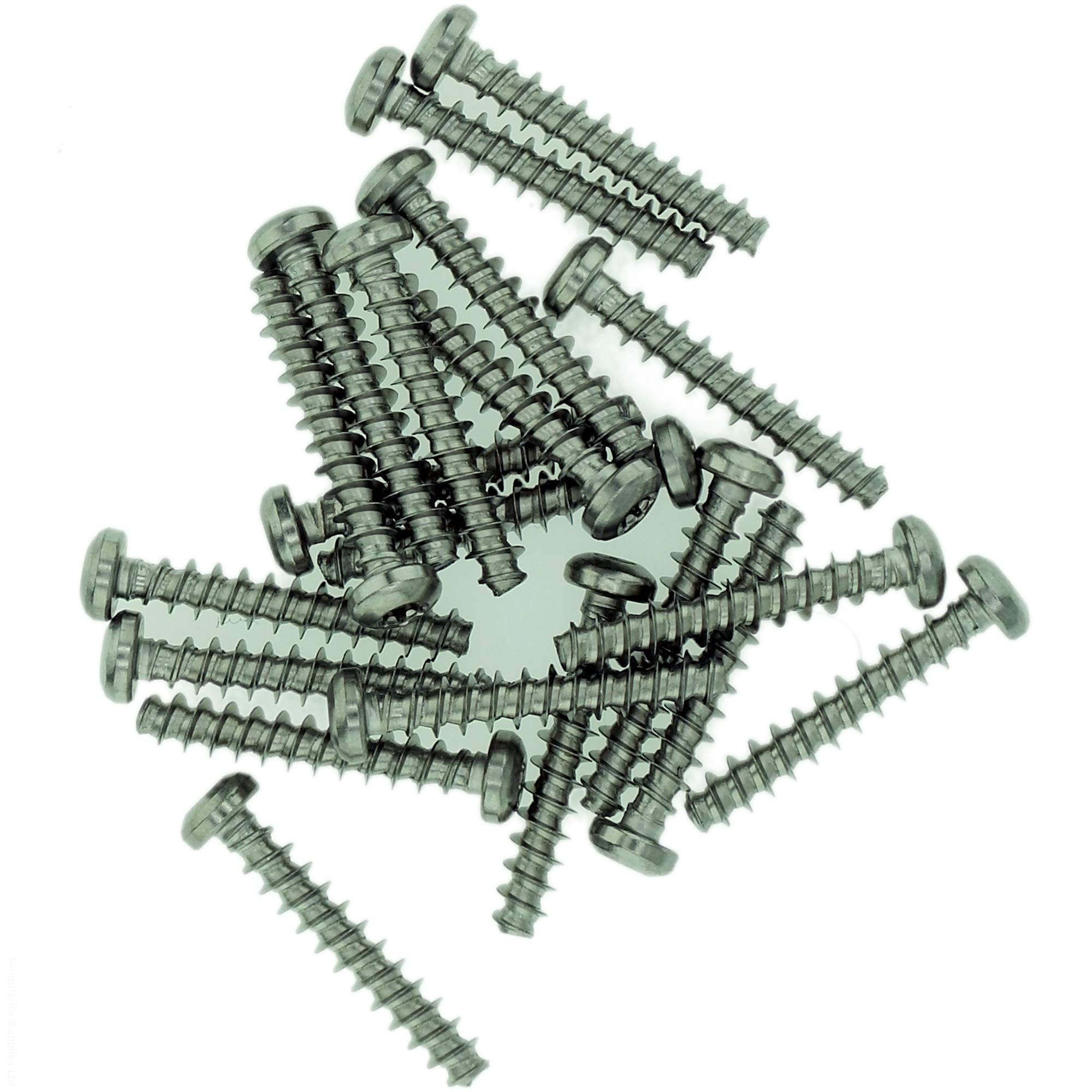 D4 (4mm x 25mm) TX Pan Screws for Plastic - Stainless Steel (A2) (Pack of 20)