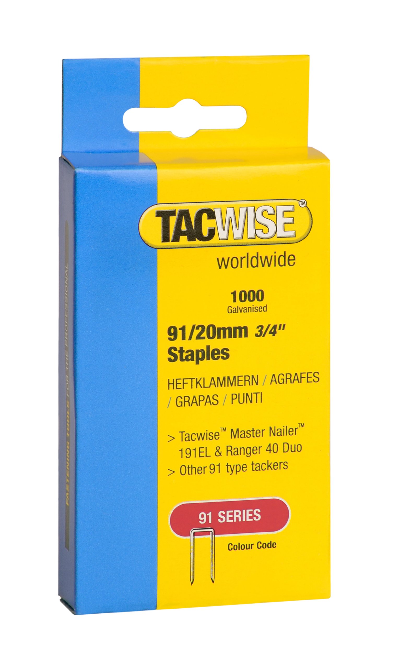 Tacwise 284 Type 91/20mm Staples for Staple Gun (1000) 20 mm 0284