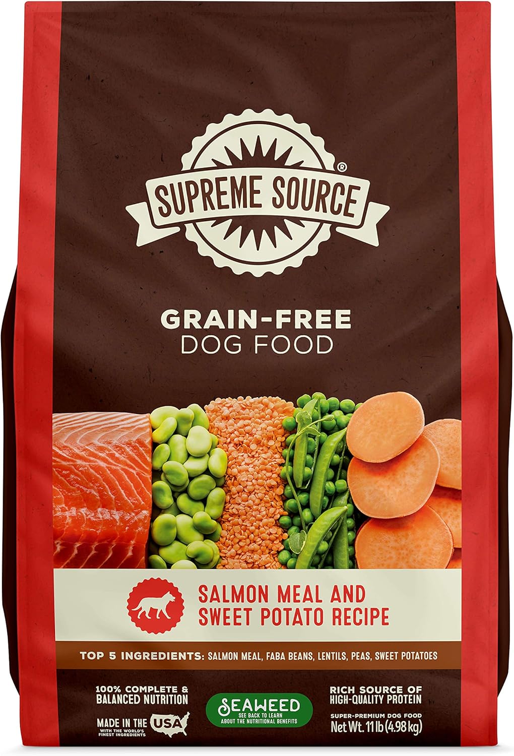 Supreme Source Premium Dry Dog Food Grain Free, USDA Organic Seaweed, Protein, Made in The USA.