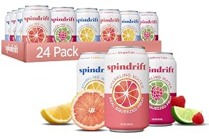 Spindrift Sparkling Water, Core 3 Flavor Variety Pack, Made with Real Squeezed Fruit, 12 Fl Oz Cans, Pack of 24