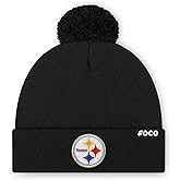 FOCO NFL Unisex-Adult NFL Team Logo Basic Pom Beanie Hat