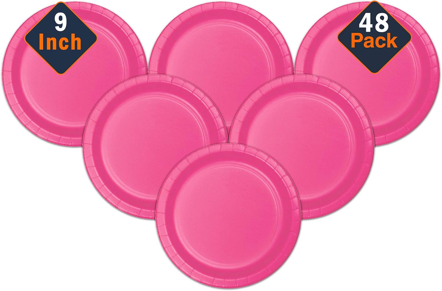 Premium Round Paper Plates Bulk 48 Pc Disposable Deluxe Heavy Duty Round Paper