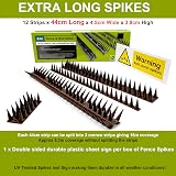 S4U Fence Wall Spikes 12pc Anti-Climb Deterrent Brown 44.3cm 5.3m-15.9m view 2