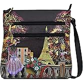 Anna by Anuschka Women's Hand-Painted Genuine Leather Medium Crossbody