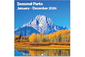 FRASUKIS 2024 Wall Calendar- 2024 Calendar Monthly Square, Jan. 2024 - Dec. 2024, Wall Calendar 2024 12'' x 24'' (Open) with Thick Paper, Monthly Calendar with Unruled Blocks - Seasonal Parks