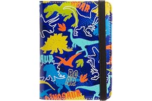 AIRMORS passport Holder,Rfid Blocking Travel Wallet Credit Card Case Cute Passport cover for Women/Men,Boys Girls Travel Essentials (Dinosaur)