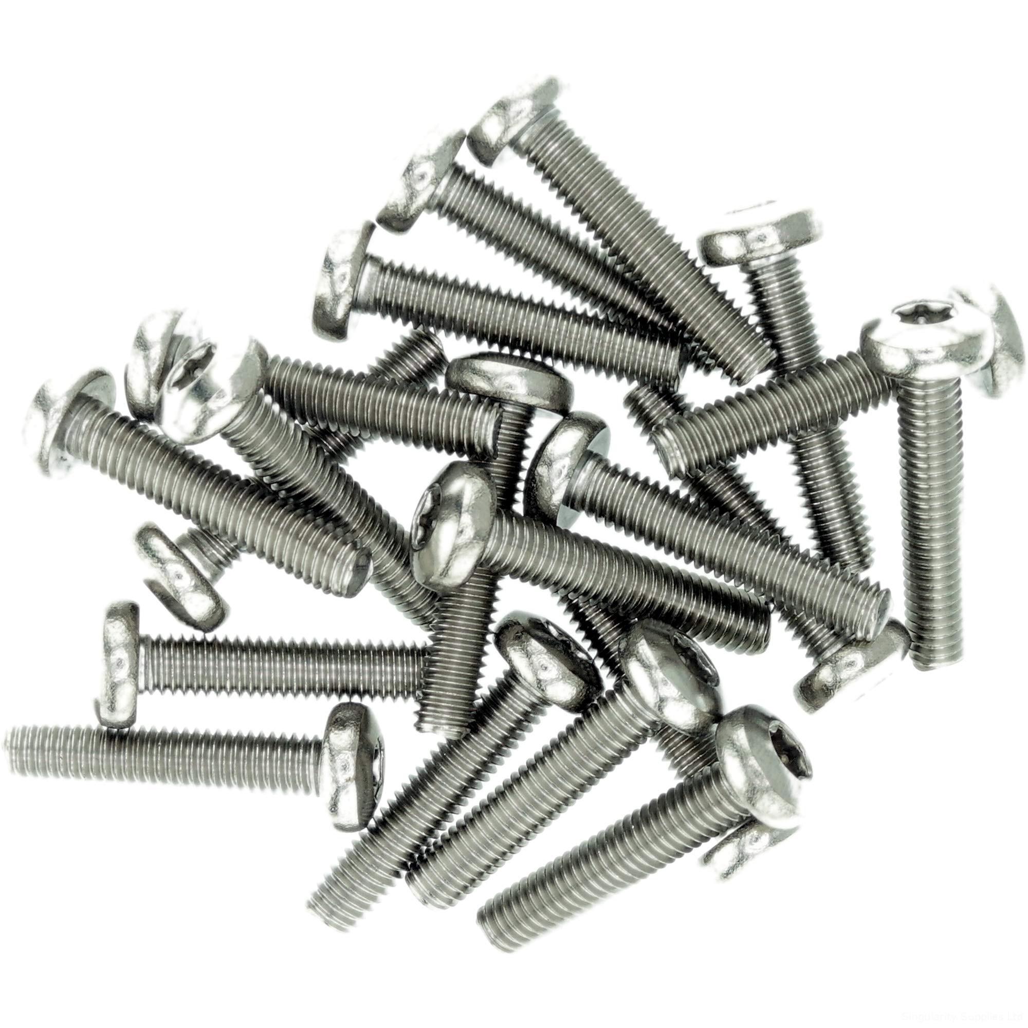 M2.5 (2.5mm x 5mm) TX Pan Thread Rolling Screw - Stainless Steel (A2) (Pack of 20)
